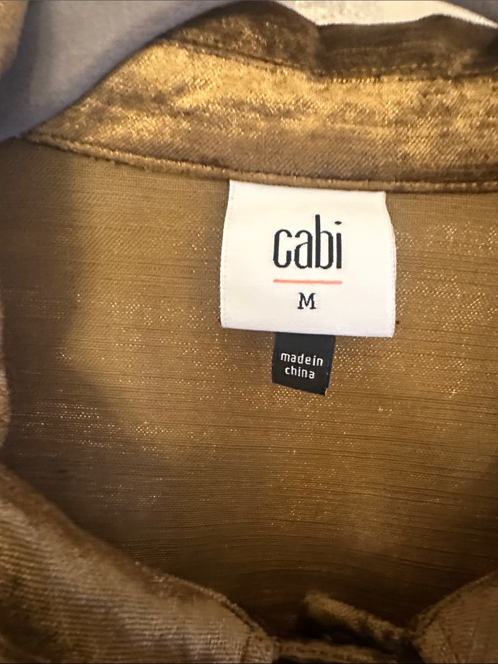CAbi Women's Velvet Button-Front Jacket in Golden Brown - Picture 2 of 9